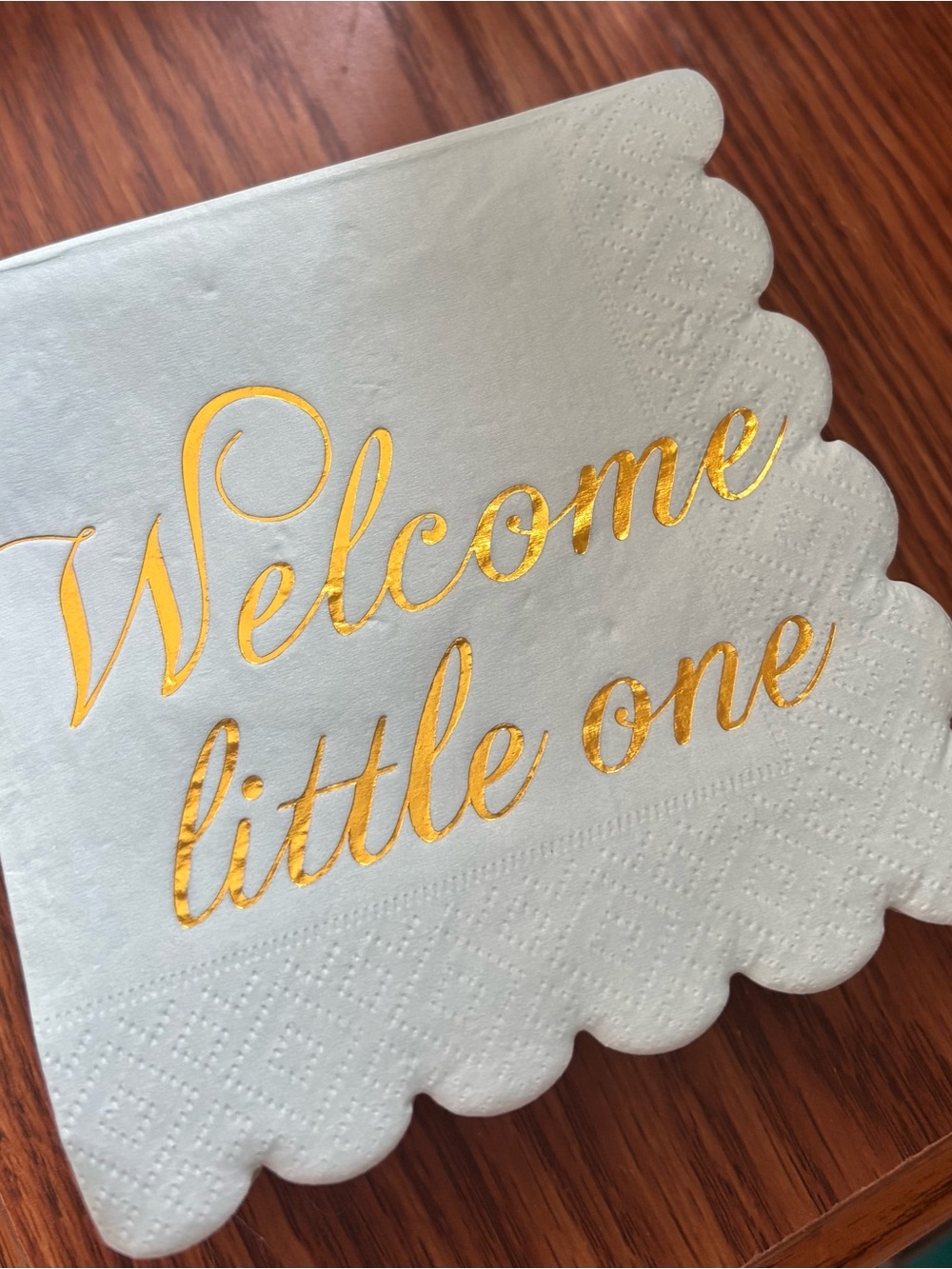 Welcome Little One Gold Foil Baby Shower Napkins -
